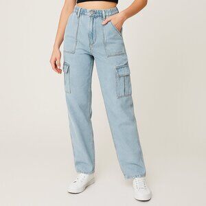 NWT BDG Urban Outfitters High‎ Rise Utility Straight Jeans Light Wash 26